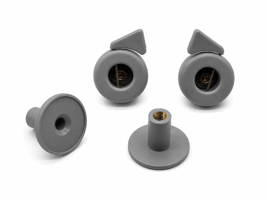 [A09582BG] Paire de Clips vitre Gauche + Droit en plastique GRIS - BURTON