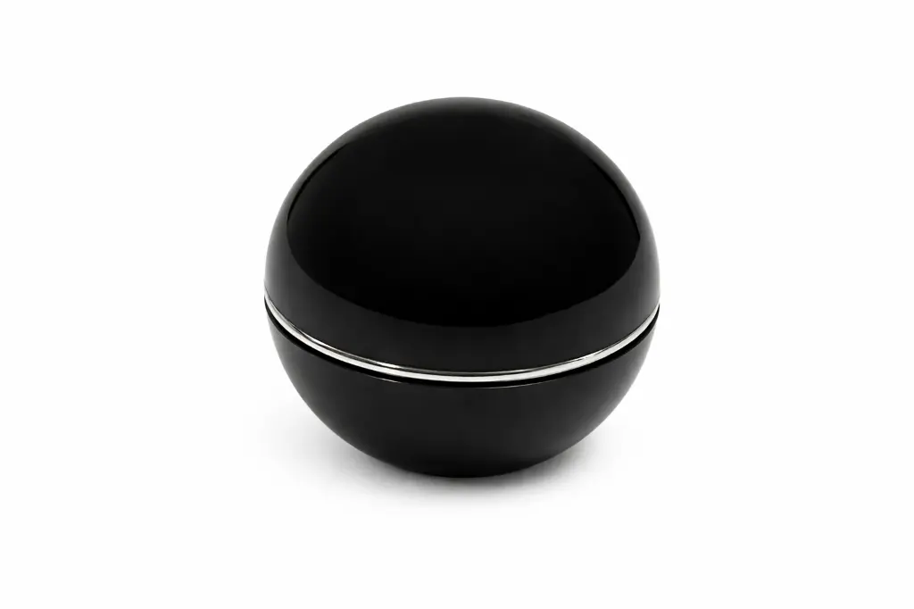 [A07170N] Pommeau Noir cerclage chromé