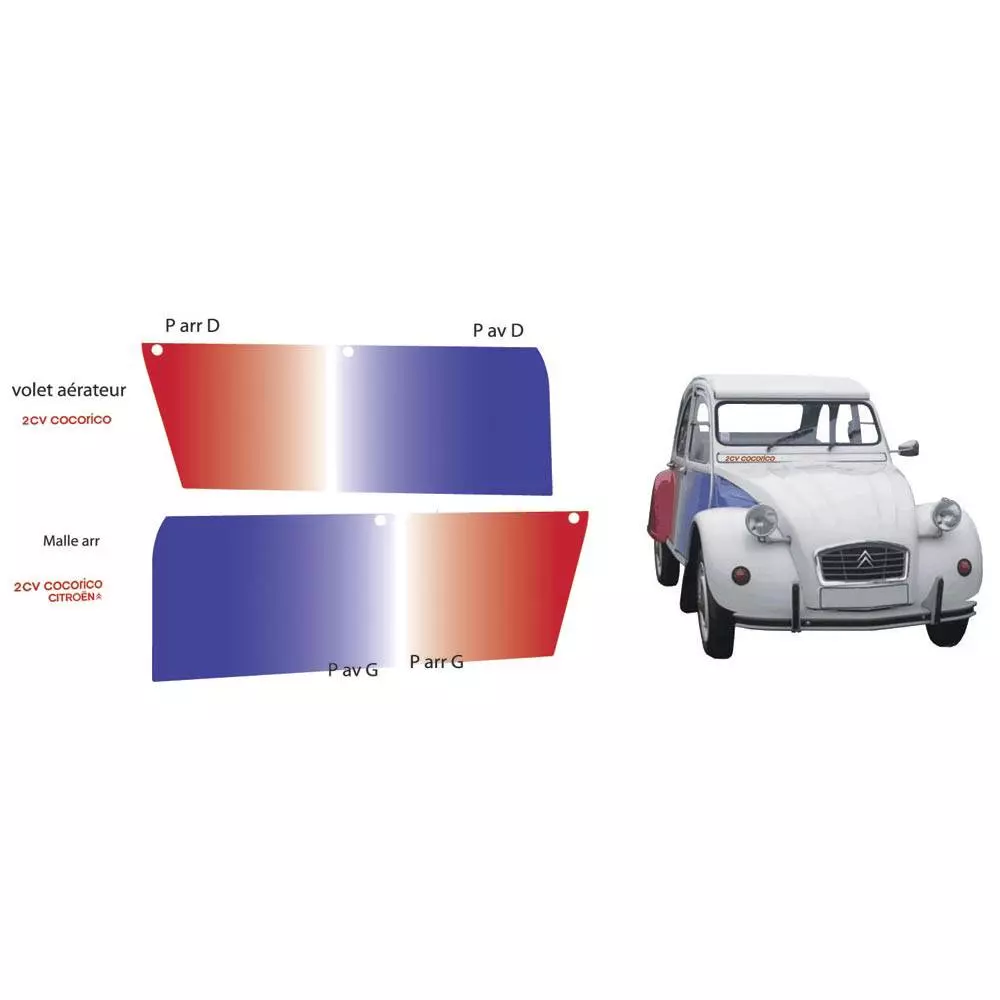 Ensemble adhésif pour 2CV Cocorico