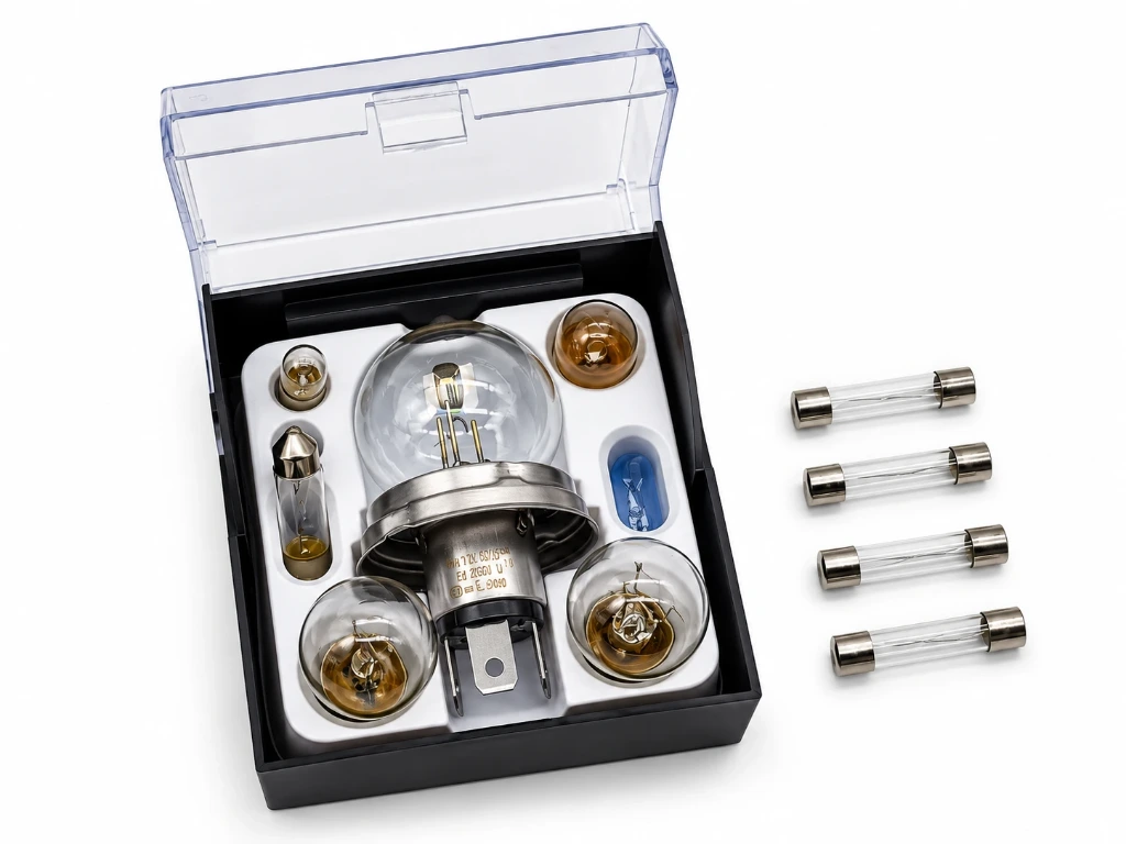 Boîte d’ampoules 12V - Code Européen - Avec fusibles en Verre