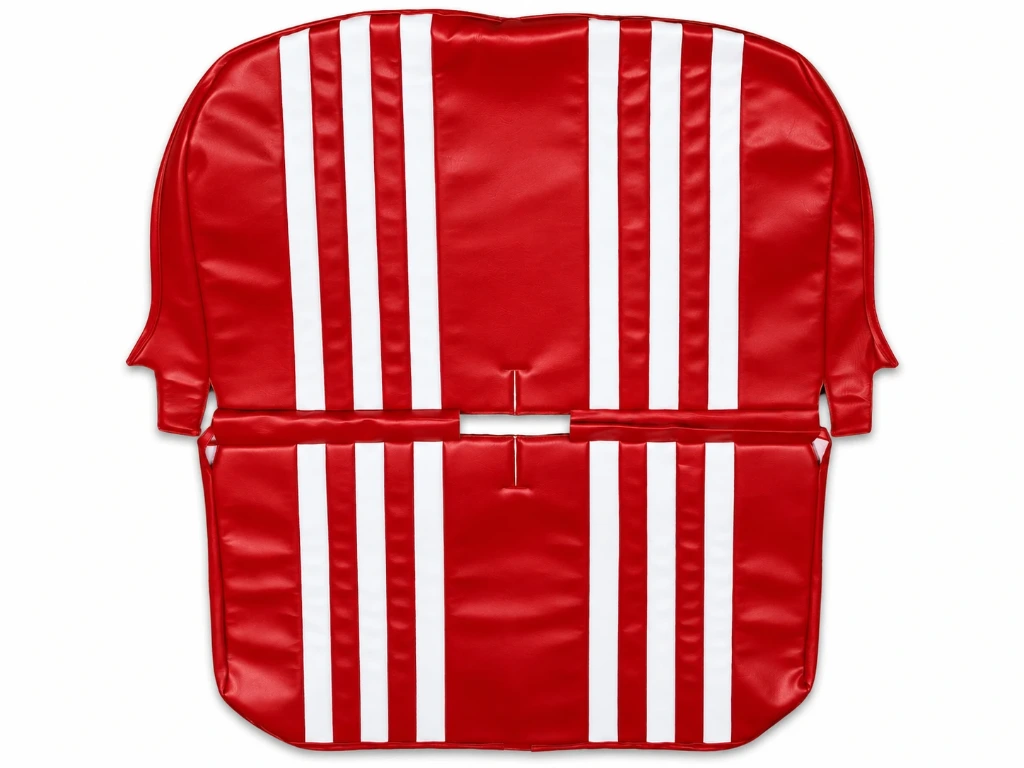 Garniture banquette ARRIÈRE Skaï ROUGE RAYE BLANC