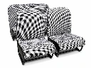 Lot complet 2 sièges AV + Banquette AR Tissu PIED DE POULE NOIR