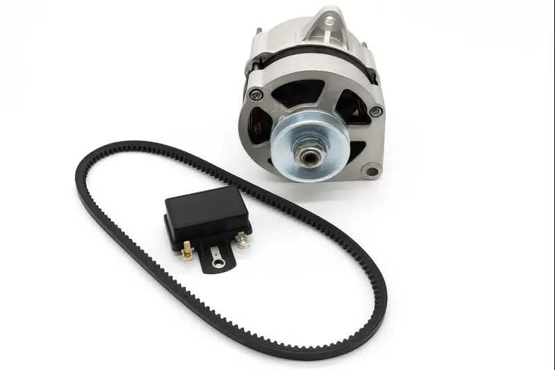 Ensemble alternateur + régulateur Méhari + courroie